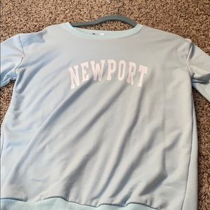 light blue crew neck